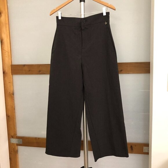 Dixie NWT Made in Italy High Waist Grey Wide Leg Pants Trousers Sz‎ M - Picture 1 of 9